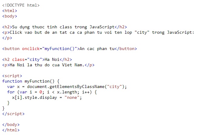 Thuộc tính class trong HTML, tìm hiểu cú pháp, cách sử dụng