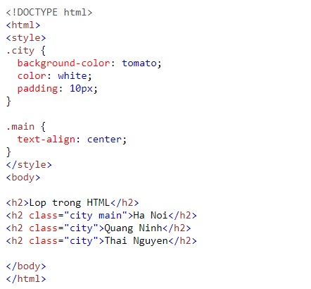 Thuộc tính class trong HTML, tìm hiểu cú pháp, cách sử dụng