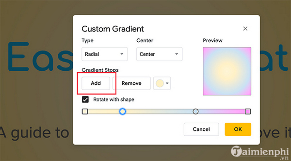 Cách tạo và sử dụng Gradient tùy chỉnh trong Google Slides