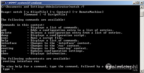 Các lệnh CMD hay dùng, phổ biến trên Windows