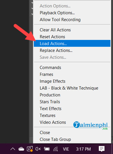 How to change the picture to the state of action in photoshop 11