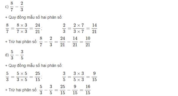 Giải toán lớp 4 trang 130 SGK, Phép trừ phân số (tiếp theo)