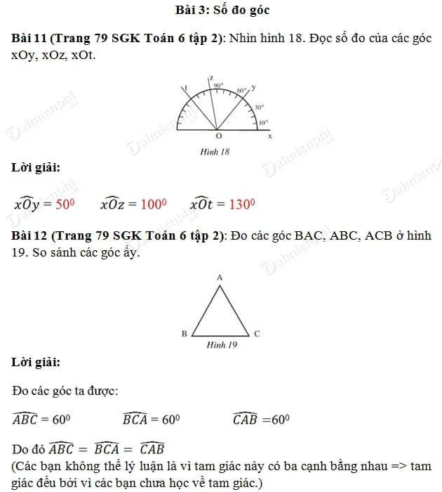 Giải toán lớp 6 tập 2 trang 79, 80 ngắn gọn, bài 11, 12, 13, 14, 15 SG