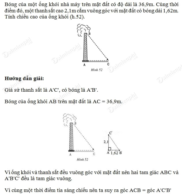 giai toan lop 8 cac truong hop dong dang cua tam giac vuong
