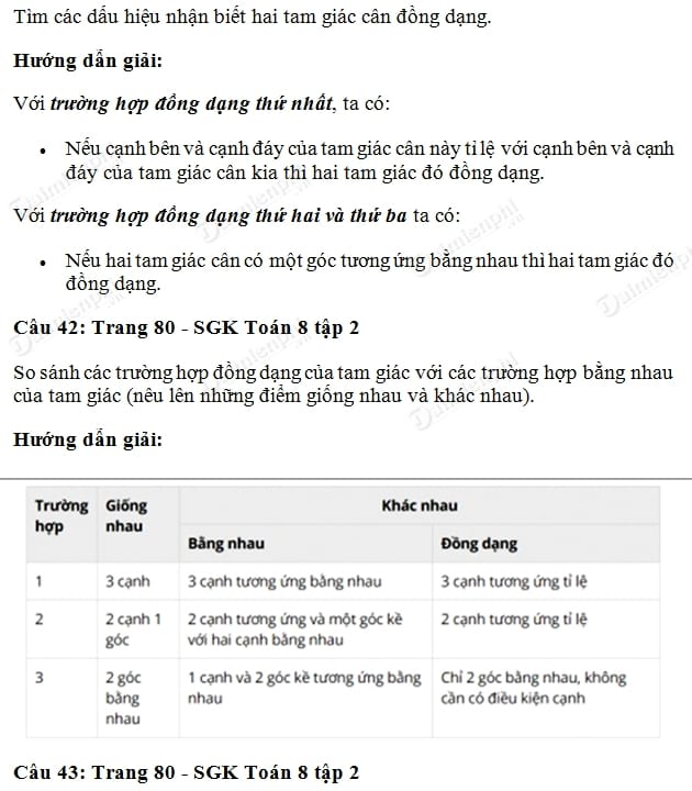Giải bài tập trang 79, 80 SGK Toán 8 Tập 2
