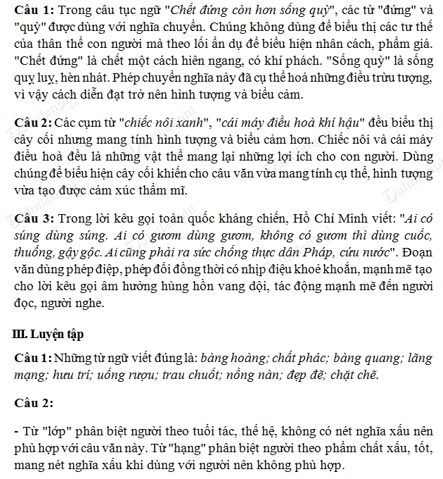 Soạn bài Những yêu cầu về sử dụng Tiếng Việt, Ngữ văn lớp 10