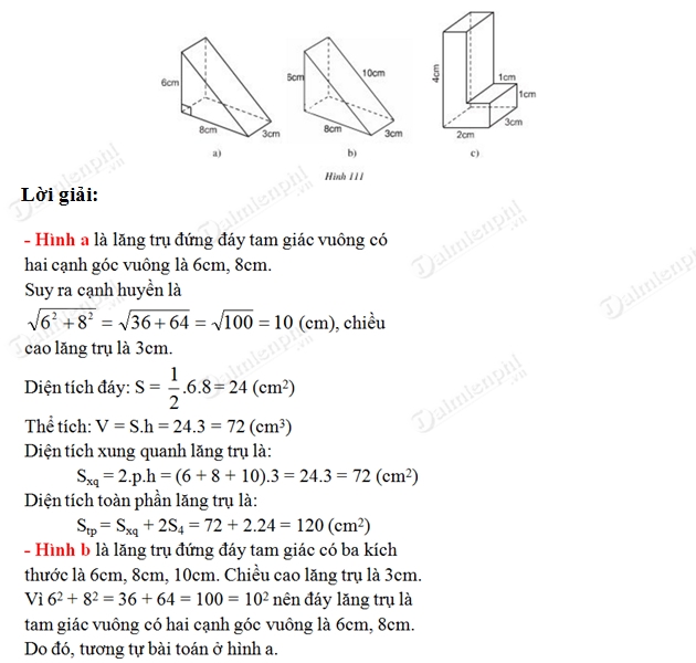 giai toan lop 8 the tich cua hinh lang tru dung