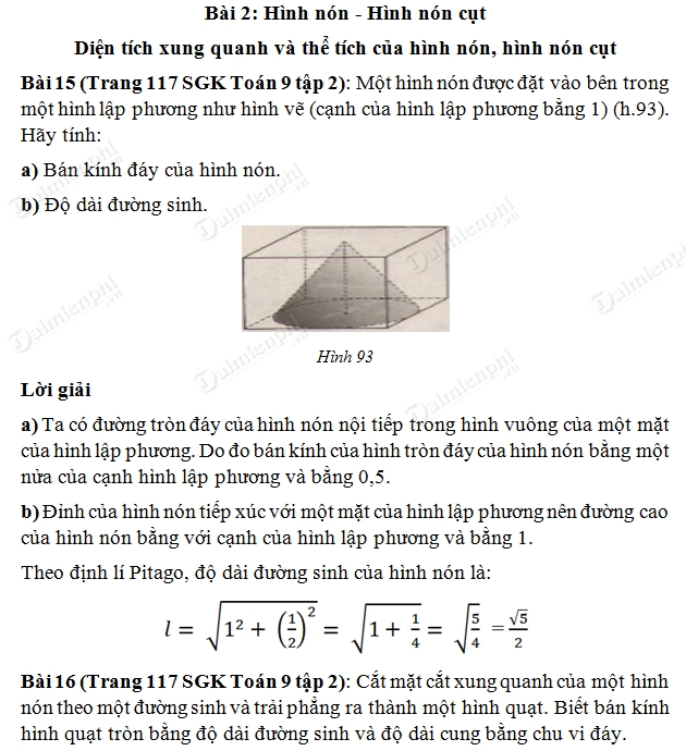 Giải bài tập Toán 9 Bài 2 Tỉ số lượng giác của góc nhọn