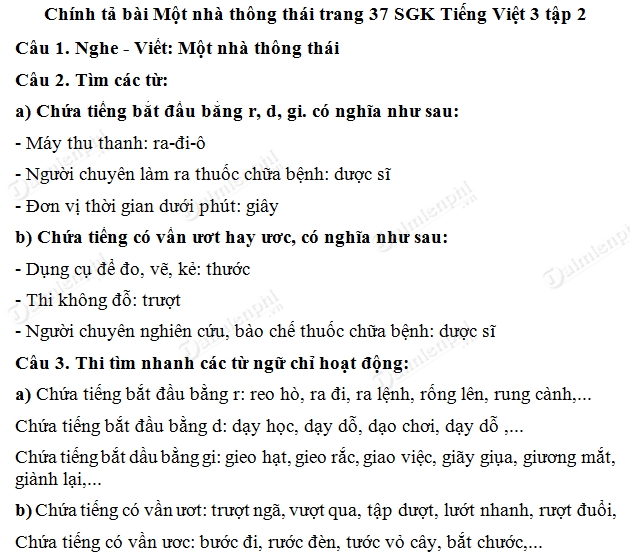 Soạn Tiếng Việt lớp 3 - Chính tả Một nhà thông thái, nghe viết câu 1-3 trang 37 SGK