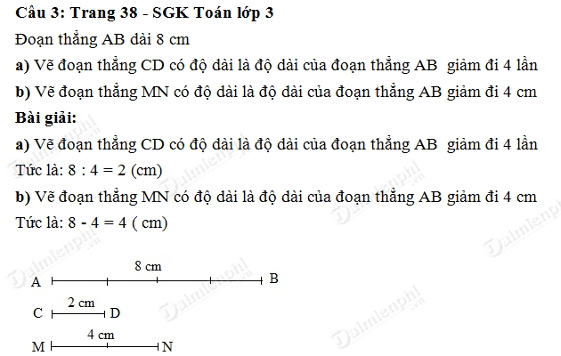 Giải bài tập trang 37, 38 SGK toán 3