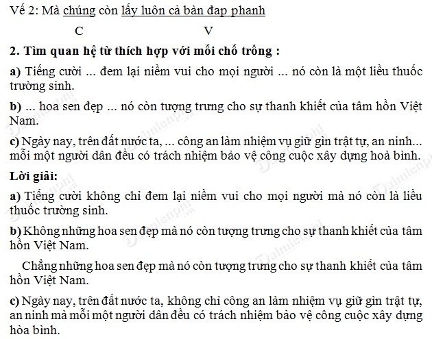 Soạn Tiếng Việt lớp 5 - Luyện từ và câu Nối các vế câu ghép bằng quan hệ từ (tiết 5) trang 54 SGK tập 2