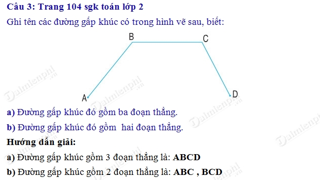 Giải bài tập trang 104 SGK toán 2