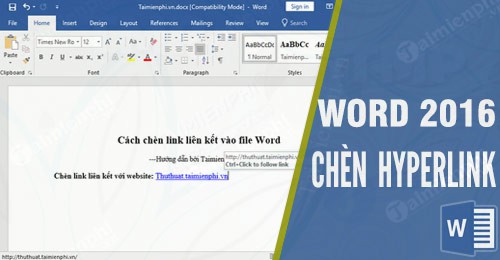 Cách chèn link liên kết vào file Word