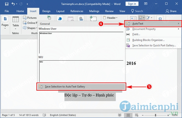 cach them autotext trong van ban word 2016 4