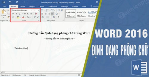 Hướng dẫn định dạng phông chữ trong Word