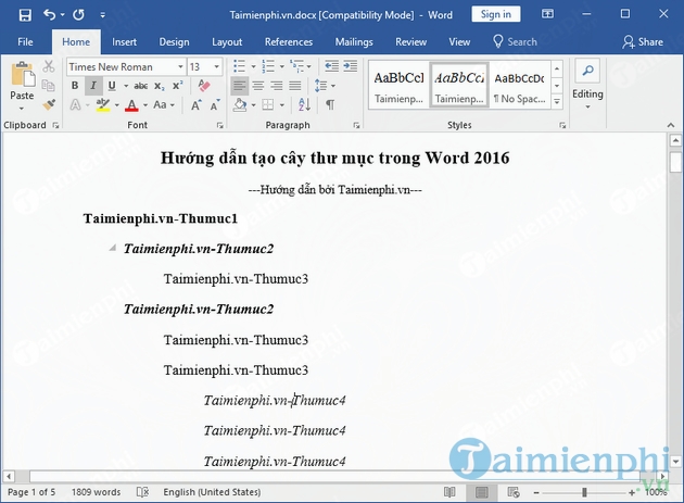 Word 2016 cung cấp cho bạn tính năng tạo cây thư mục đơn giản và tiện lợi. Chỉ cần vài bước đơn giản, bạn có thể tạo ra một cây thư mục rõ ràng và dễ sử dụng, giúp cho việc làm việc trở nên hiệu quả hơn bao giờ hết.