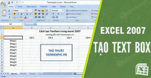 cach tao text box trong excel 2007