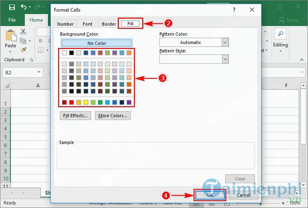 Công thức tô màu trong Excel 19