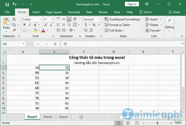 Công thức tô màu trong Excel 28