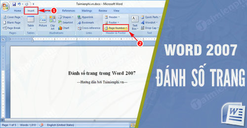 Cách đánh số trang trong Word 2007, ẩn trang đầu