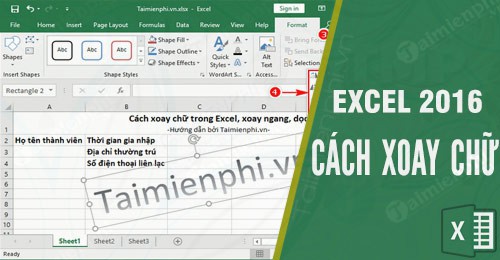 Cách xoay chữ trong Excel, xoay ngang, dọc