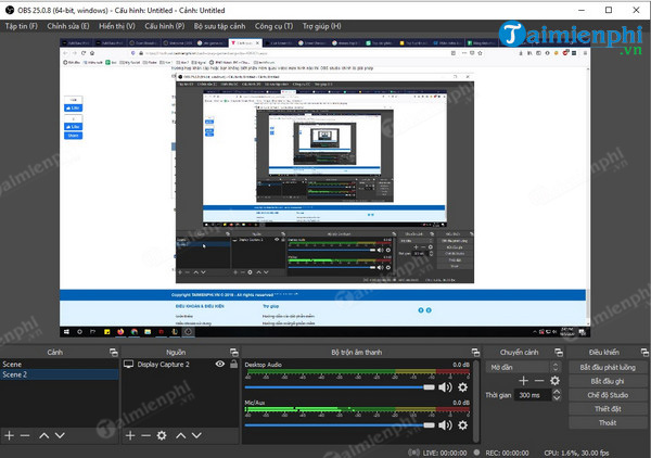 use obs studio or wirecast