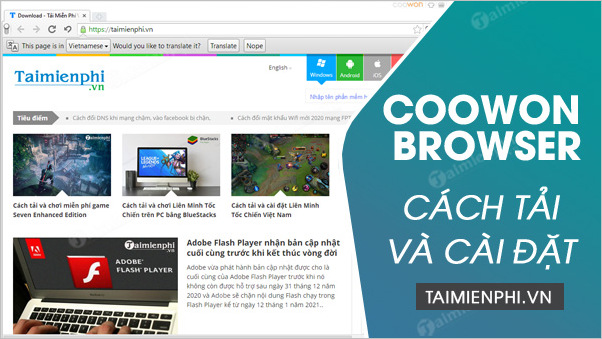Cách tải và cài Coowon Browser, trình duyệt web cho game thủ