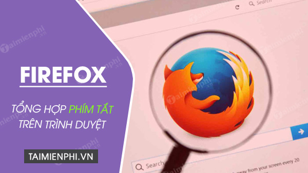 phim tat trong firefox