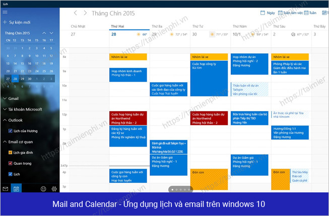 Top ứng dụng lịch dành cho Windows 10