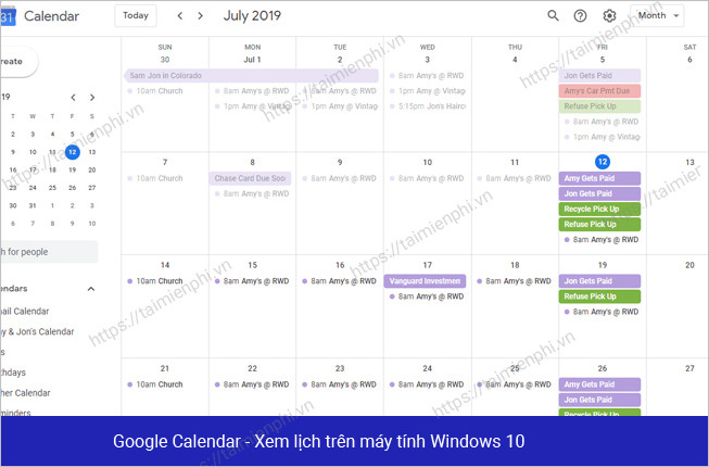 Top ứng dụng lịch dành cho Windows 10