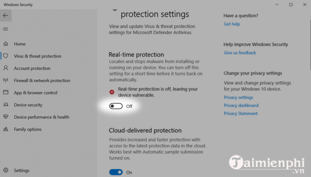 Cách tắt Windows Defender trên Windows 10