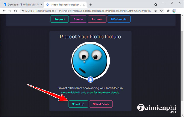 Cách bảo vệ ảnh đại diện Facebook với Multiple Tools for Facebook