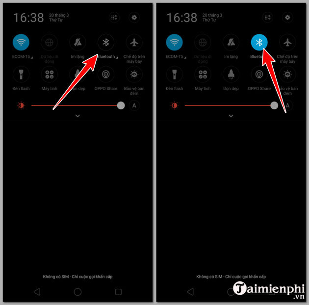 cach bat Bluetooth tren dien thoai oppo