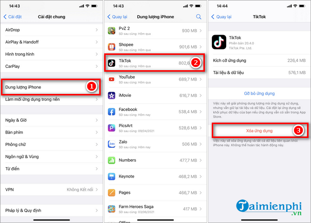 don rac iphone giai phong dung luong bo nho iphone 2