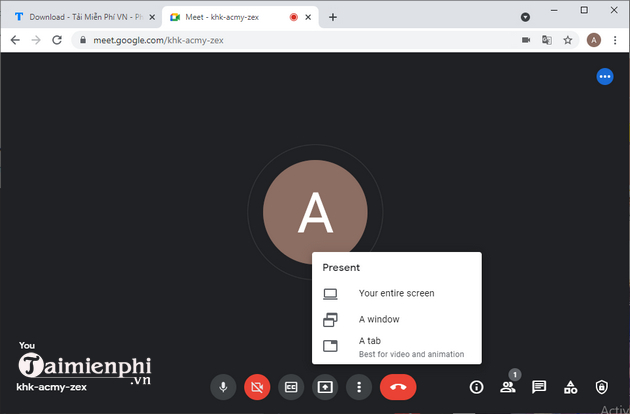 huong dan chia se man hinh google meet