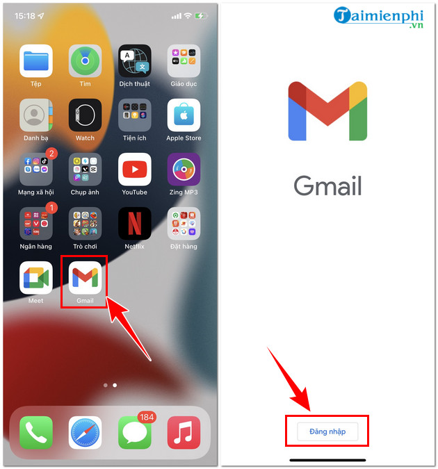 how to login gmail on iphone