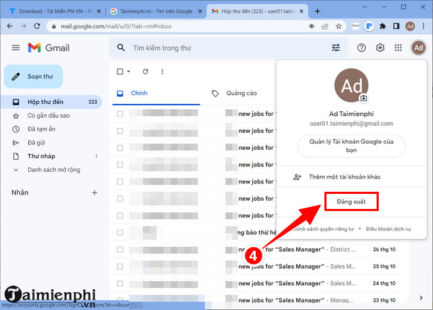 dang xuat gmail