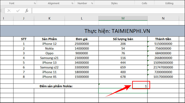 Cách dùng hàm COUNTIF trong Excel, hàm đếm có điều điện