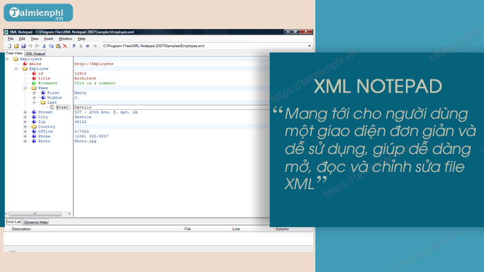 phem mem doc va chinh sua file xml