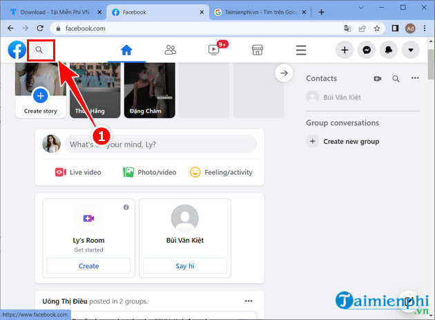 xoa lich su tim kiem facebook tren pc