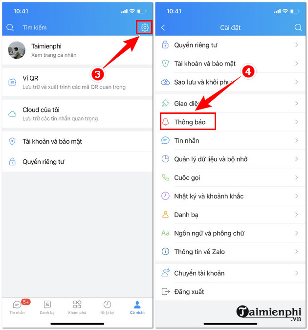 Zalo thong bao sinh nhat luc may gio