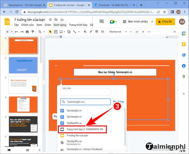 Cách tạo mục lục trong Google Slides, Powerpoint Online