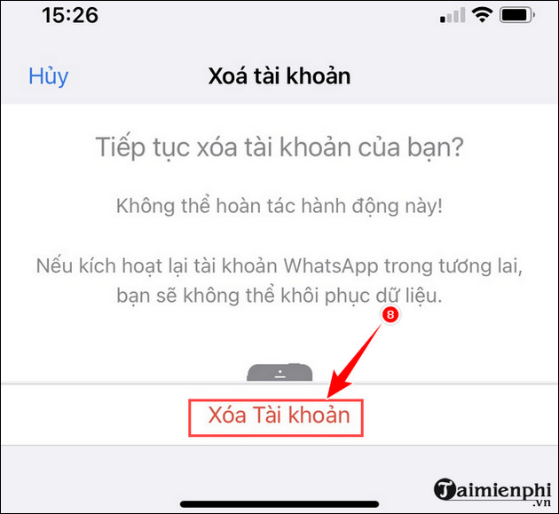 Xoa tai khoan WhatsApp tren dien thoai