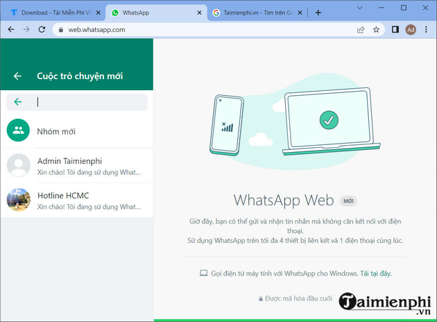 Cách đăng nhập WhatsApp Web, Online