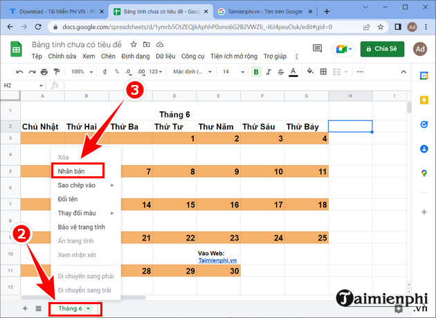 cach them lich tren google sheets