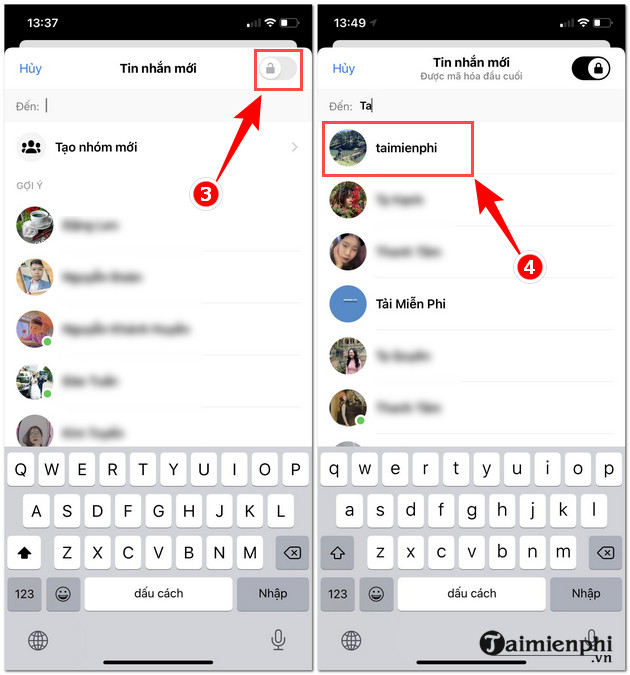 how to send private messages on messenger
