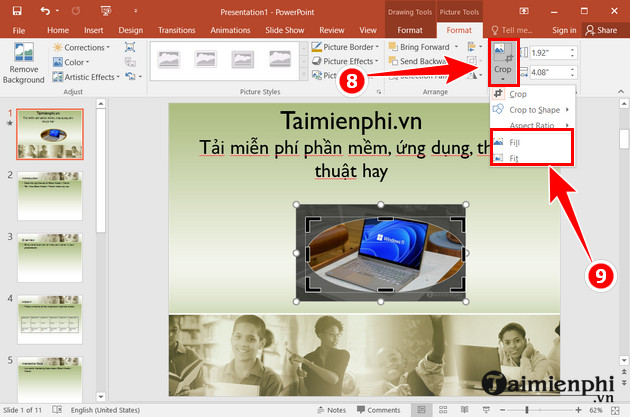 cach cat anh trong powerpoint don gian
