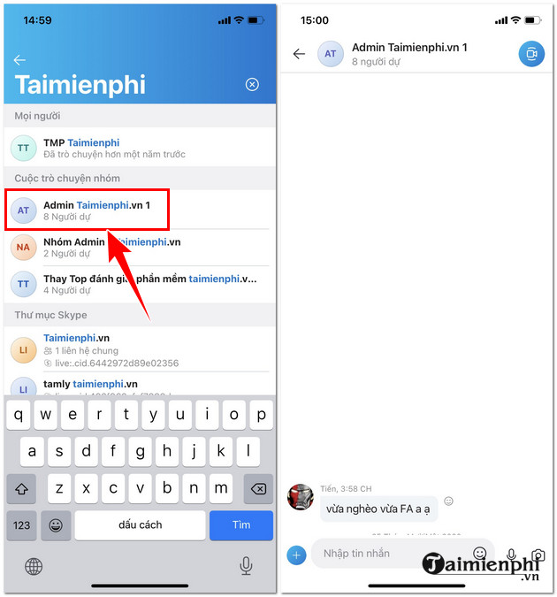 tim nhom va group skype
