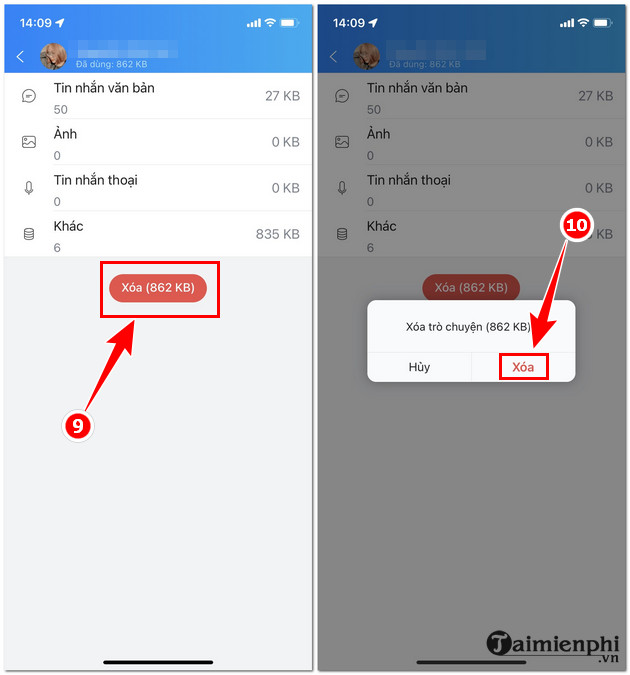 Cách xóa bộ nhớ đệm Zalo trên điện thoại Android, iPhone 10 xoa bo nho dem zalo tren may tinh