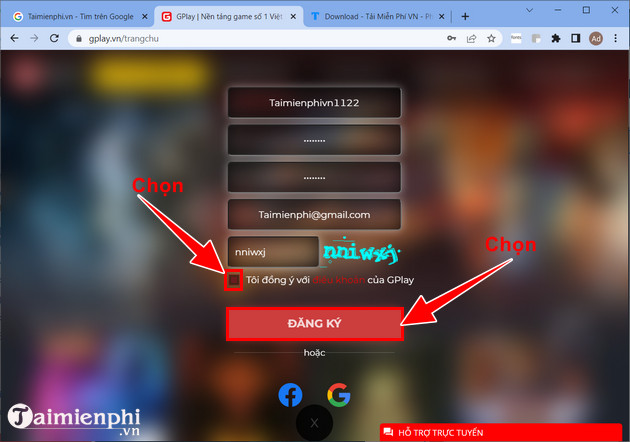 cach tao tai khoan gametv plus